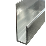 CD645, Polished Chrome, J Channel, 1/4" Deep Nose Aluminum